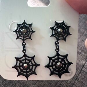 Spider web earrings